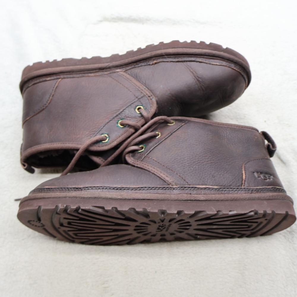 UGG Mens 9 Chukka Boots Brown Neumel Leather Lace Up Rugged Waterproof 1008908 - Picture 4 of 16